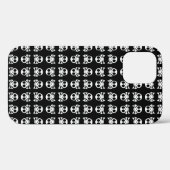 Coques Case-Mate iPhone crâne effrayant sur fond noir (Verso (horizontal))