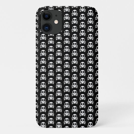 Coques Case-Mate iPhone crâne effrayant sur fond noir (Dos)