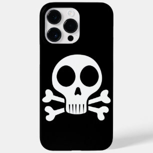 Coque Pour Pour iPhone 14 Pro Max Crâne éffrayant sur un arrière - plan noir