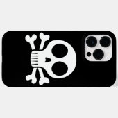 Coques Case-Mate iPhone Crâne éffrayant sur un arrière - plan noir (Verso (horizontal))