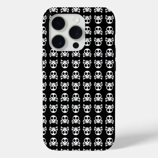 Coques Case-Mate iPhone Crâne éffrayant sur un arrière - plan noir (Verso)