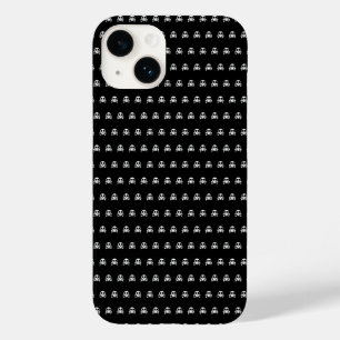 Coque Pour iPhone 14 Crâne éffrayant sur un arrière - plan noir