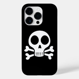 Coque Pour iPhone 14 Pro Crâne éffrayant sur un arrière - plan noir