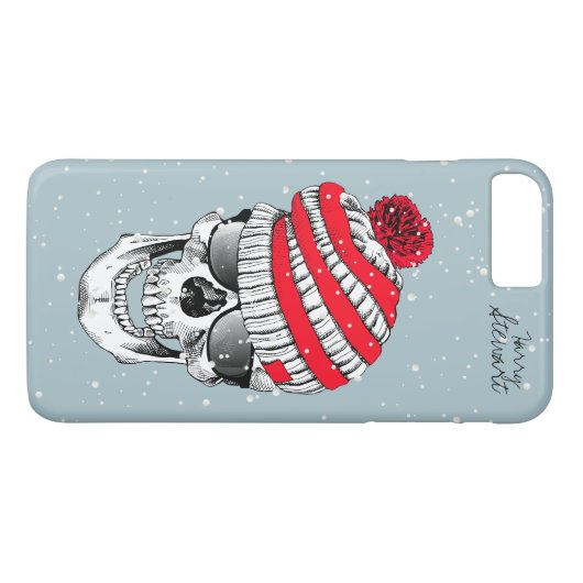 Coques Case-Mate iPhone Crâne Elf de Père Noël (Dos (Horizontal))