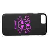 Coques Case-Mate iPhone Crâne émo girly rose avec arc (Dos (Horizontal))
