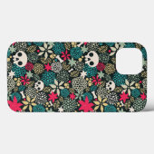 Coques Case-Mate iPhone Crâne en fleurs (Verso (horizontal))