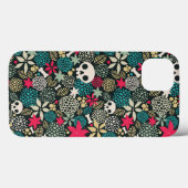 Coques Case-Mate iPhone Crâne en fleurs (Verso (horizontal))