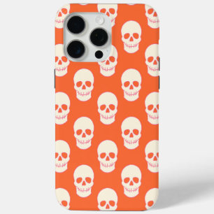 Coque iPhone 15 Pro Max Crâne en rose, orange et crème