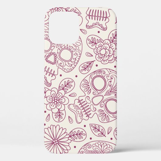 Coques Case-Mate iPhone Crâne et fleurs. Arrière - plan sans couture. da m (Verso)