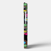 Coques Case-Mate iPhone Crâne et fleurs de sucre fou sur Motif noir (Verso / Gauche)