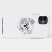 Coques Case-Mate iPhone Crâne et fleurs inspirés (Dos (Horizontal))
