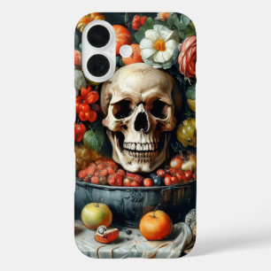 Coques iPhone 16 Crâne et fruit dans le style Vanitas en couverture