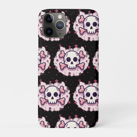 Coques Case-Mate iPhone Crâne et Os en Rose Pastel (Dos)