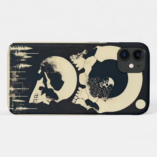 Coques Case-Mate iPhone Crâne et os noirs (Dos (Horizontal))