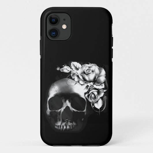 Coques Case-Mate iPhone Crâne et roses (Dos)