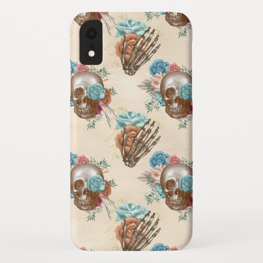 Coques Case-Mate iPhone Crâne et squelette Boho avec Rose (Dos)