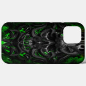 Coques Case-Mate iPhone crâne Étincelle bio verte (Verso (horizontal))