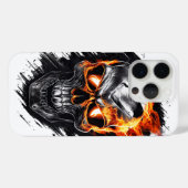 Coques Case-Mate iPhone Crâne flamboyant métallique #1 (Verso (horizontal))
