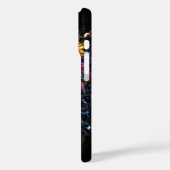 Coques Case-Mate iPhone Crâne fleuri sur couverture noire (Verso / Gauche)