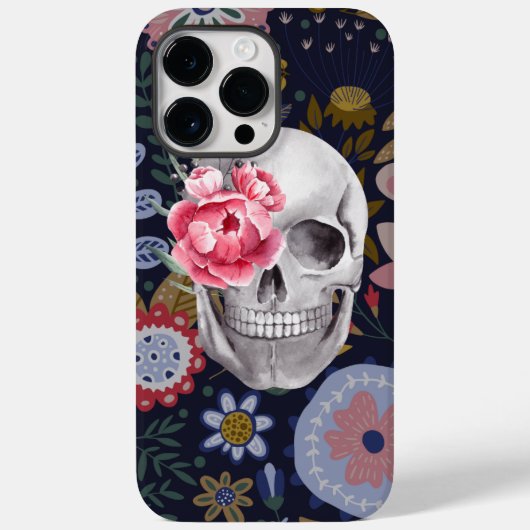 Coques Case-Mate iPhone Crâne floral (Verso)