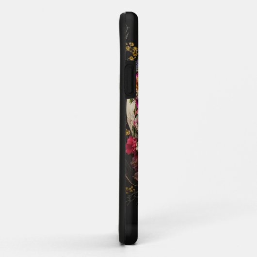 Coques Case-Mate iPhone Crâne floral Goth Pagan Monogramme Initiales (Dos/Droite)