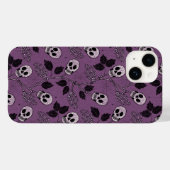 Coques Case-Mate iPhone Crâne Floral Gothique Violet (Verso (horizontal))