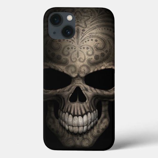 Coques Case-Mate iPhone Crâne foncé décoré (Verso)