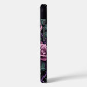 Coques Case-Mate iPhone Crâne gothique avec Roses violets (Verso / Gauche)