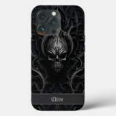 Coques Case-Mate iPhone Crâne gothique éffrayant noir et gris (Verso)