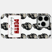 Coques Case-Mate iPhone Crâne gothique "Mort avant décaf" | Éffrayant Funn (Verso (horizontal))
