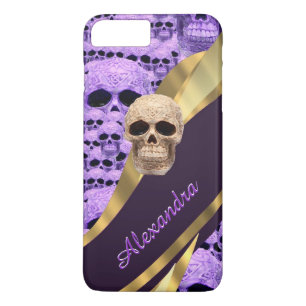 Coque Case-Mate Pour iPhone Crâne gothique violet personnalisé
