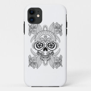Coques Pour iPhone Crâne inspiré en fleurs