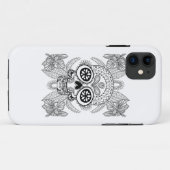 Coques Case-Mate iPhone Crâne inspiré en fleurs (Dos (Horizontal))