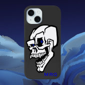 Coques Case-Mate iPhone Crâne maléfique blanc aux yeux bleus
