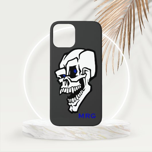 Coques Case-Mate iPhone Crâne maléfique blanc aux yeux bleus