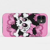 Coques Case-Mate iPhone Crâne mignon et coeurs (Dos (Horizontal))
