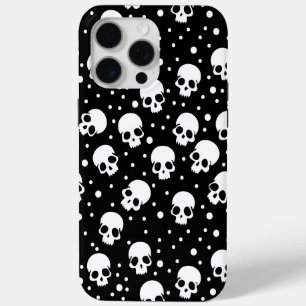 Coque iPhone 15 Pro Max Crâne monochrome Polka Dot