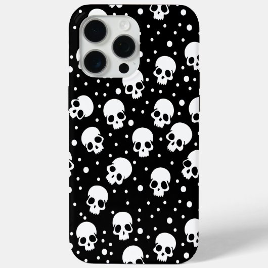 Coques Case-Mate iPhone Crâne monochrome Polka Dot (Verso)