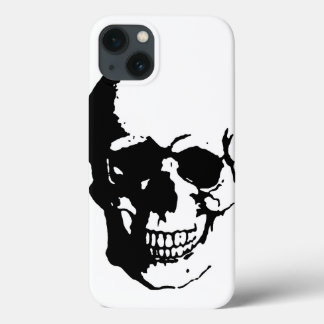 iPhone 13 Coque Crâne - Noir & Blanc Métal Imaginaire Art