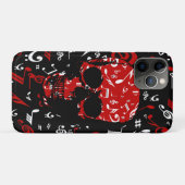 Coques Case-Mate iPhone Crâne noir rouge de notes musicales (Dos (Horizontal))