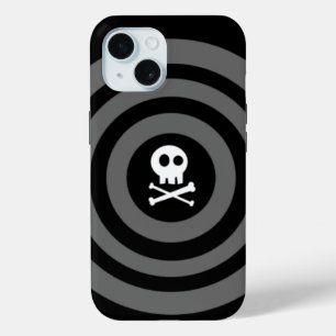 Coque Pour iPhone 15 ~ Crâne + os croisés ~