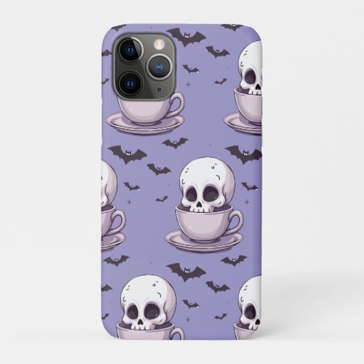 Coques Case-Mate iPhone Crâne Pastel Goth dans une tasse à thé (Dos)