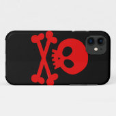Coques Case-Mate iPhone crâne rouge (Dos (Horizontal))