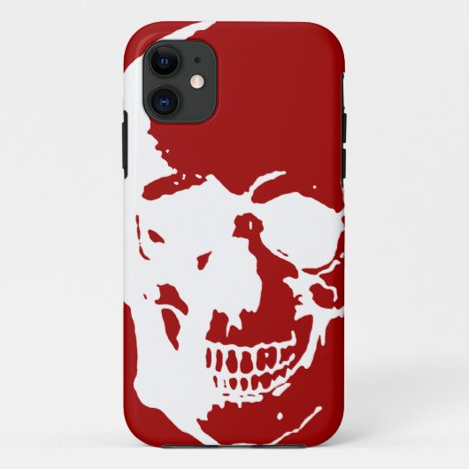 Coques Case-Mate iPhone Crâne - Rouge & Blanc métal Imaginaire Art (Dos)