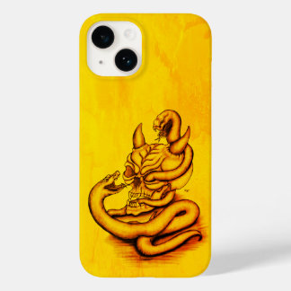 Coque Pour iPhone 14 Crâne - Tête diabolique avec serpent