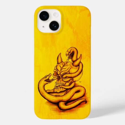 Coques Case-Mate iPhone Crâne - Tête diabolique avec serpent (Verso)