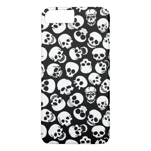 Coques Case-Mate iPhone Crânes dans le motif noir d'arrière - plan (Dos)