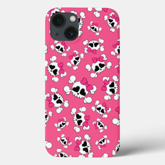 Coques Case-Mate iPhone Crânes et arcs roses amusants (Verso)