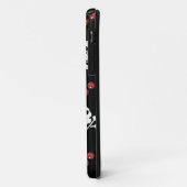 Coques Case-Mate iPhone Crânes et cerises Rockabilly RAB sur fond noir (Dos/Gauche)