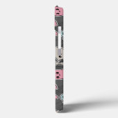 Coques Case-Mate iPhone Crânes, et coeurs sur arrière - plan noir (Verso / Gauche)